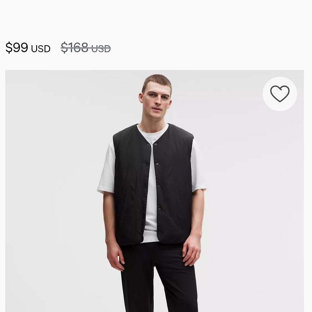 lululemon athletica Men's Black Vest